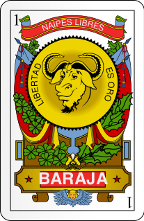 As de oros utilizado en la baraja de Caída